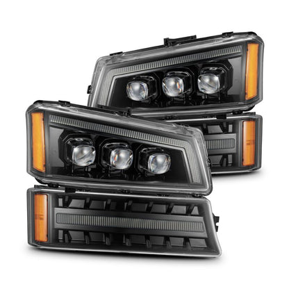 AlphaRex 03-06 Chevy Silverado 1500/2500HD/3500HD/Avalanche Alpha-Black NOVA LED Proj Headlights - B2B Diesel & Gas Service