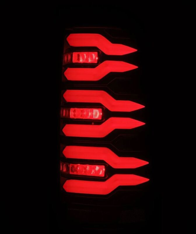 AlphaRex 99-06 Chevrolet Silverado/99-06 GMC Sierra LUXX-Series LED Tail Lights - Black/Red - B2B Diesel & Gas Service