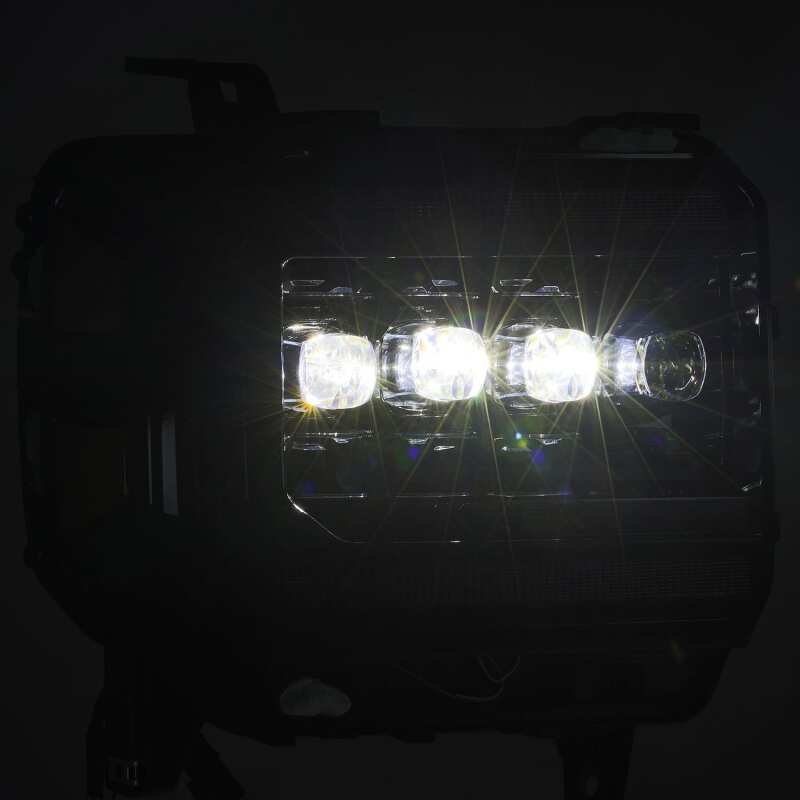 AlphaRex 14-18 GMC Sierra NOVA LED Proj Headlights Plnk Style Alpha Blk w/Activ Light/Seq Signal/DRL - B2B Diesel & Gas Service