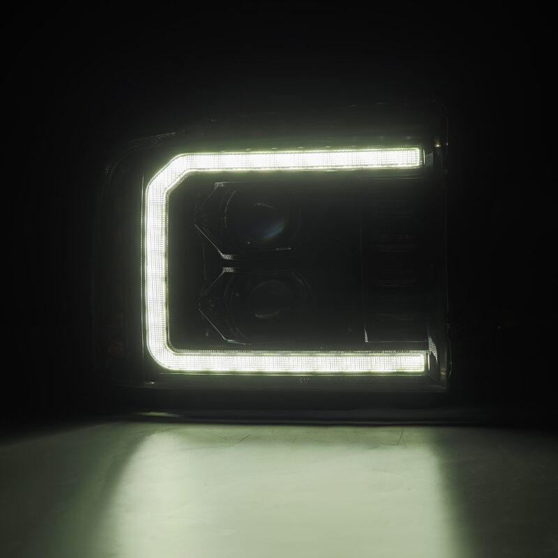AlphaRex 05-07 Ford Super Duty/Excursion LUXX-Series LED Projector Headlights - Alpha-Black - B2B Diesel & Gas Service