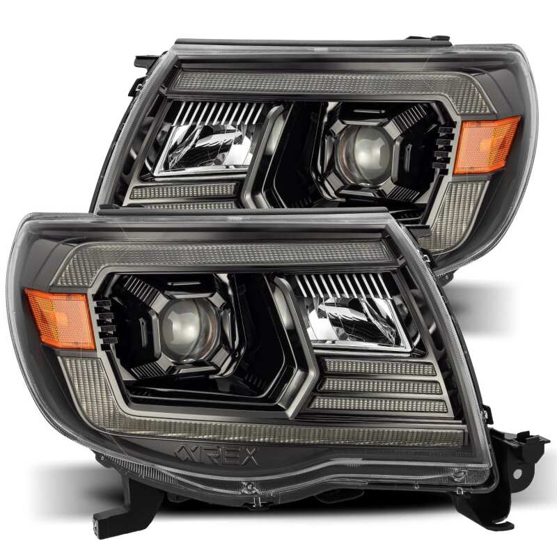 AlphaRex 05-11 Toyota Tacoma PRO-Series Projector Headlights Plank Style Design Alpha Black w/DRL - B2B Diesel & Gas Service