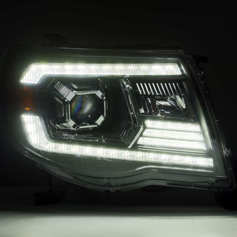 AlphaRex 05-11 Toyota Tacoma PRO-Series Projector Headlights Plank Style Design Alpha Black w/DRL - B2B Diesel & Gas Service