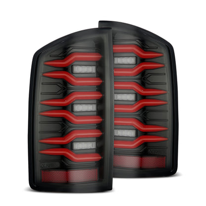 AlphaRex 02-06 Dodge Ram1500 + 03-06 Dodge Ram2500/3500 Luxx-Series LED Tail Lights (Pair) Black/Red - B2B Diesel & Gas Service