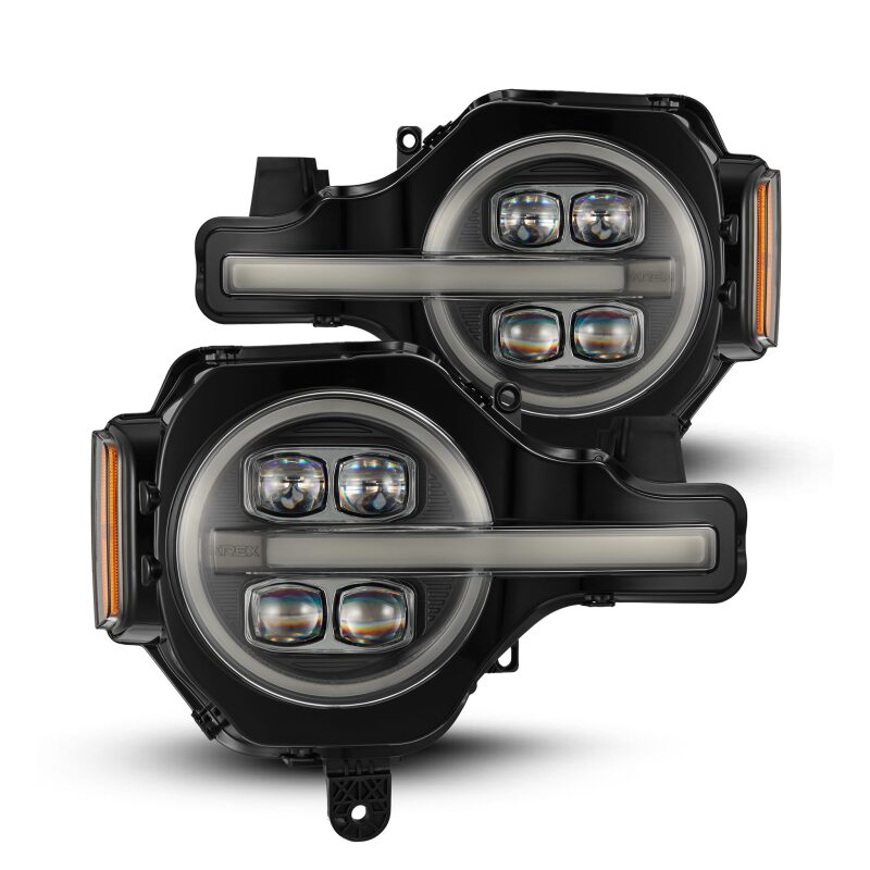 AlphaRex 21-23 Ford Bronco NOVA LED Projector Headlights Black - B2B Diesel & Gas Service