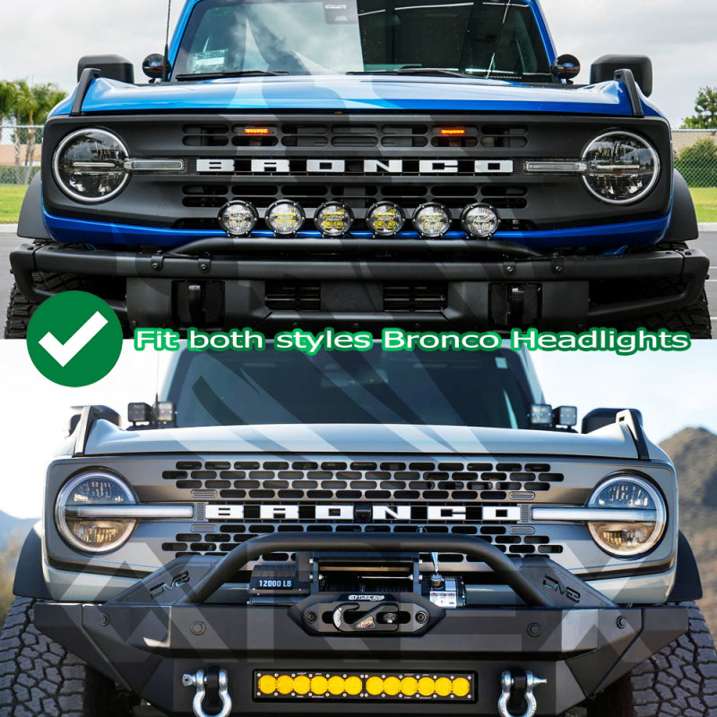 AlphaRex 21-23 Ford Bronco NOVA LED Projector Headlights Black - B2B Diesel & Gas Service
