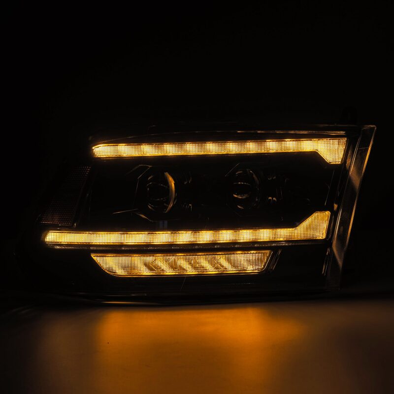AlphaRex 09-18 RAM 1500 PRO-Series Proj Headlights Alpha-Black w/Sequential Signal & Top/Middle DRL - B2B Diesel & Gas Service