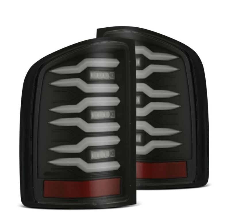 AlphaRex 07-14 Chevrolet Silverado 1500/2500HD/3500HD Luxx-Series LED Tail Lights Blk w/Smoked Lens - B2B Diesel & Gas Service