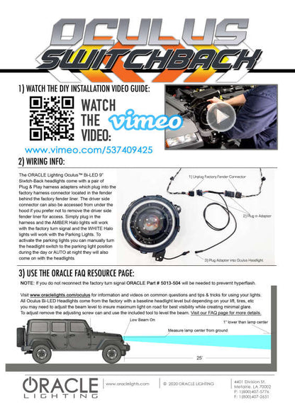 Oracle Jeep JL/Gladiator JT Oculus Bi-LED Projector Headlights - Amber/White Switchback - B2B Diesel & Gas Service