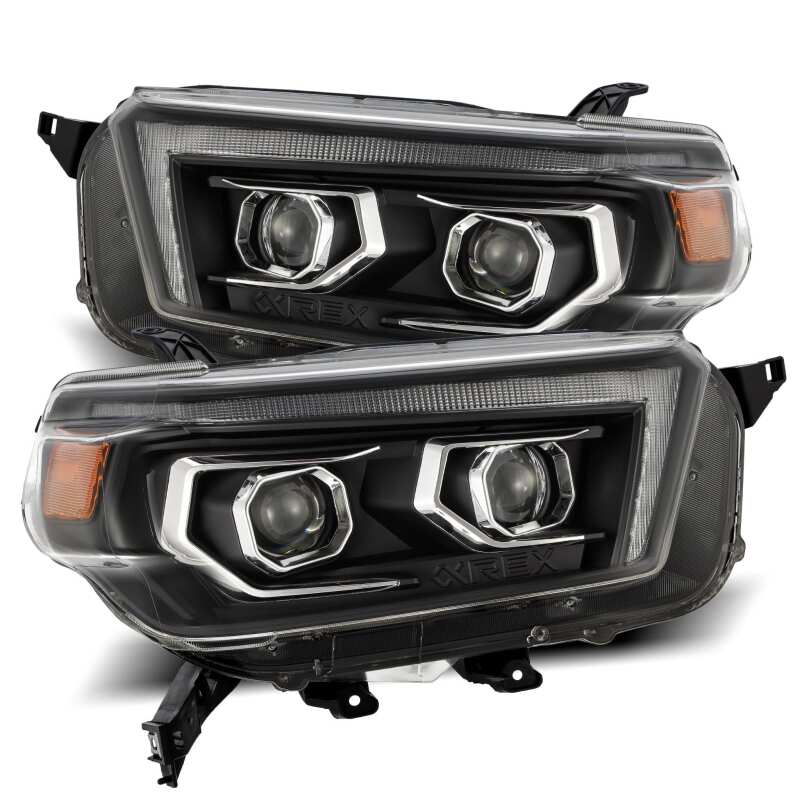 AlphaRex 10-13 Toyota 4Runner PRO-Series Projector Headlights Plank Style Black w/Seq Signal/DRL - B2B Diesel & Gas Service