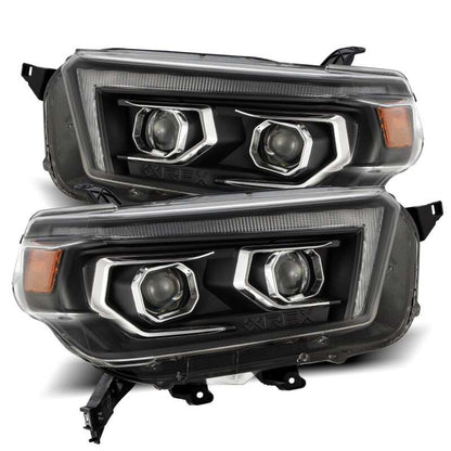 AlphaRex 10-13 Toyota 4Runner PRO-Series Projector Headlights Plank Style Black w/Seq Signal/DRL - B2B Diesel & Gas Service