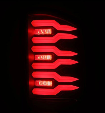 AlphaRex 07-14 Chevrolet Silverado 1500/2500HD/3500HD Luxx-Series LED Tail Lights Blk w/Smoked Lens - B2B Diesel & Gas Service