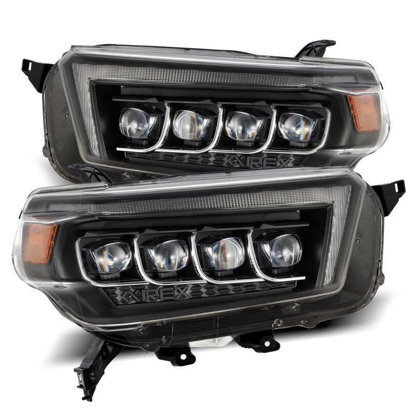 AlphaRex 10-13 Toyota 4Runner NOVA LED Projector Headlights Plank Style Black w/Seq Signal/DRL - B2B Diesel & Gas Service