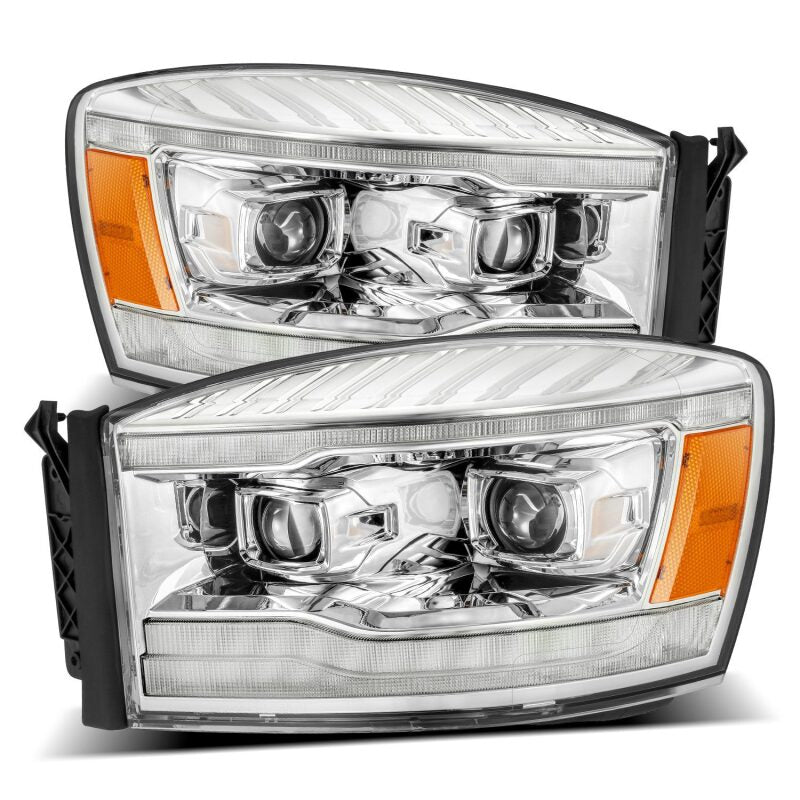AlphaRex 06-08 Dodge Ram 1500HD PRO-Series Projector Headlights Plank Style Chrome w/Seq Signal/DRL - B2B Diesel & Gas Service