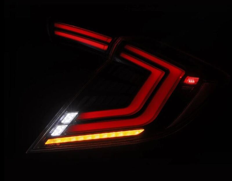 AlphaRex 16-21 Honda Civic Hatchback / Type-R FK8 Nova-Series LED Tail Lights (Pair) - Black - B2B Diesel & Gas Service