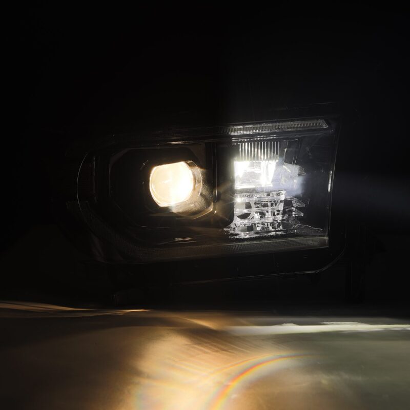 AlphaRex 07-13 Toyota Tundra / 08-17 Sequoia LUXX LED Proj HL Alpha-Blk w/Actv Light Seq. Sig + DRL - B2B Diesel & Gas Service