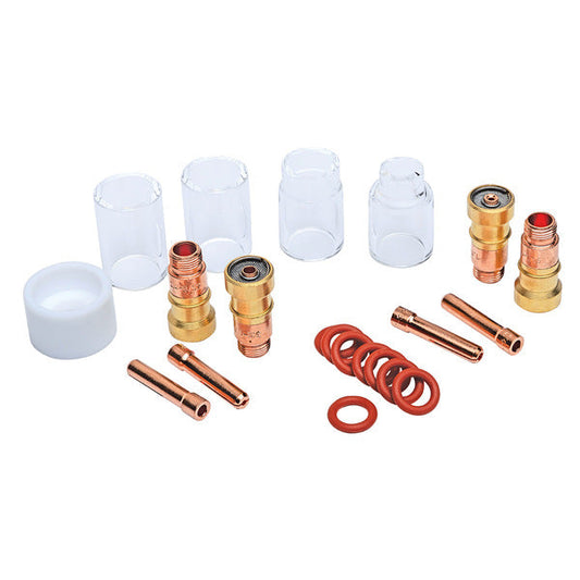 Eastwood TIG Welding Pyrex Gas Lens Kit - 21 Piece Master Set for WP17 WP18 and WP26 Torches 