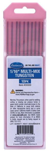 Eastwood 1/16 Inch Multi-Mix Tungsten 10 Pack - TEMM-116-10T 