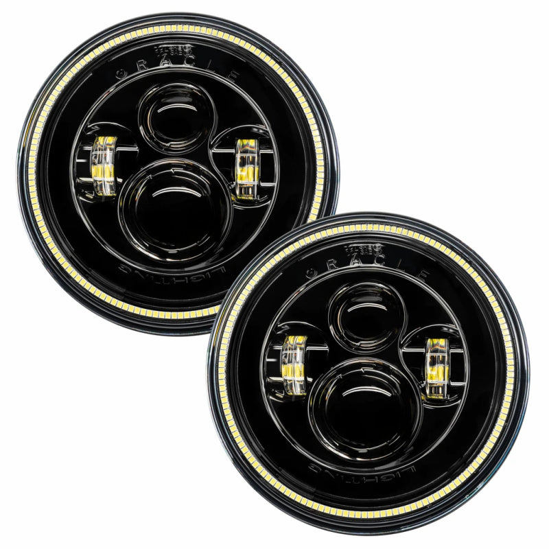 Oracle 7in High Powered LED Headlights - Black Bezel - White - B2B Diesel & Gas Service