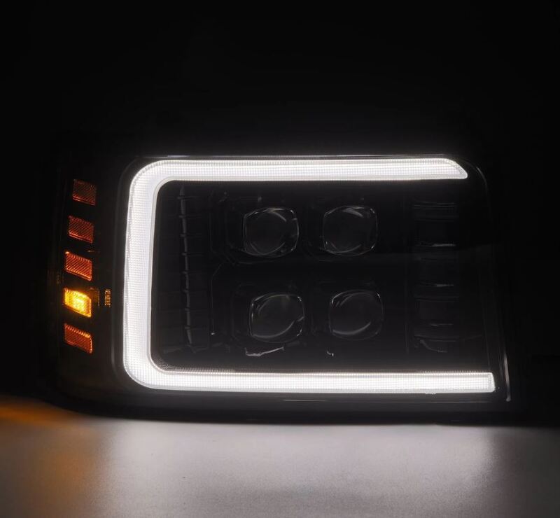AlphaRex 92-96 Ford F-Series/Bronco NOVA-Series LED Proj Headlight Alpha-Bk w/Actv Light SS & SBDRL - B2B Diesel & Gas Service