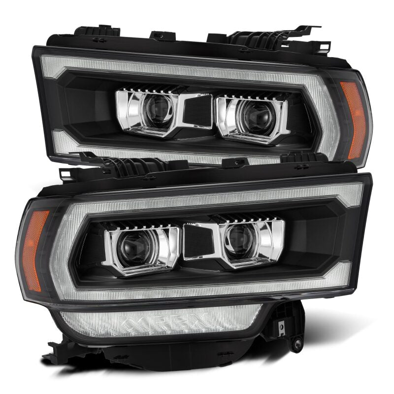 AlphaRex 19-21 Ram 2500 LUXX LED Proj Headlights Plank Style Black w/Activ Light/Seq Signal/DRL - B2B Diesel & Gas Service