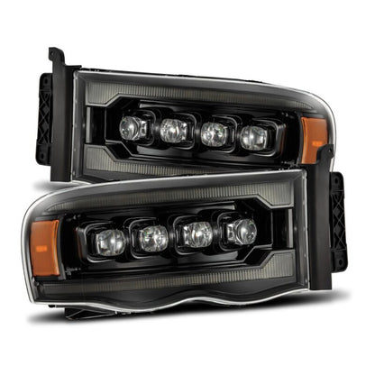 AlphaRex 02-05 Dodge Ram 1500 NOVA LED Proj Headlights Alpha Black w/Activ Light/Seq Signal - B2B Diesel & Gas Service
