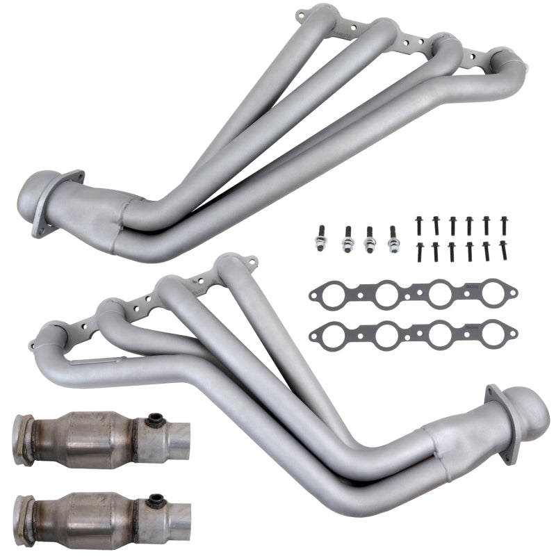 BBK 10-15 Camaro LS3 L99 Long Tube Exhaust Headers With Converters - 1-3/4 Chrome - B2B Diesel & Gas Service
