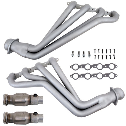 BBK 10-15 Camaro LS3 L99 Long Tube Exhaust Headers With Converters - 1-3/4 Chrome - B2B Diesel & Gas Service