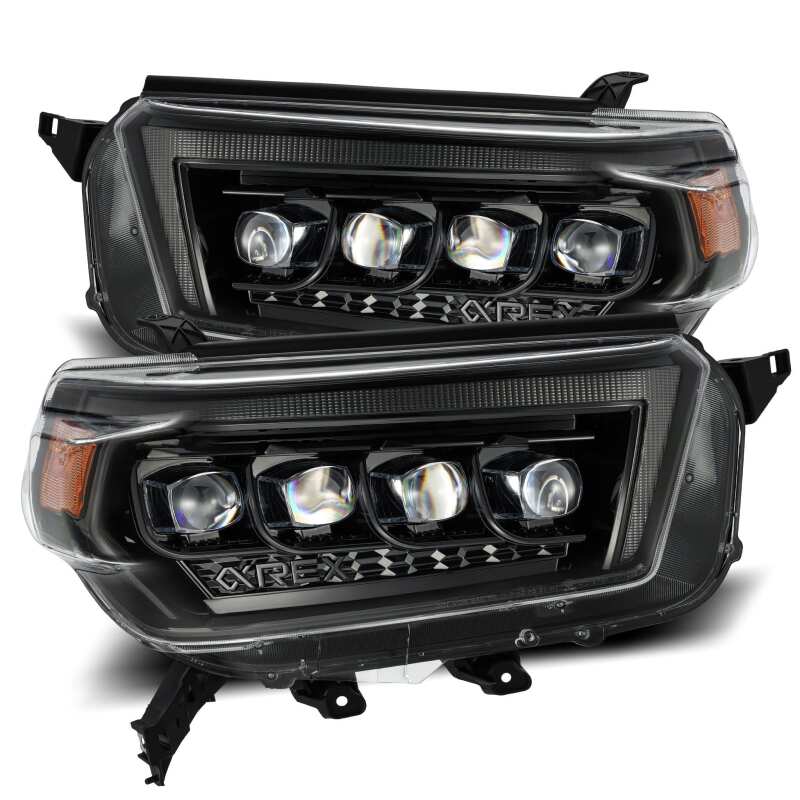 AlphaRex 10-13 Toyota 4Runner NOVA LED Proj Headlights Plank Style Alpha Black w/Seq Signal/DRL - B2B Diesel & Gas Service
