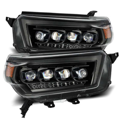 AlphaRex 10-13 Toyota 4Runner NOVA LED Proj Headlights Plank Style Alpha Black w/Seq Signal/DRL - B2B Diesel & Gas Service