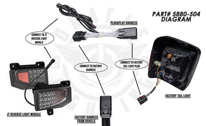 Oracle Jeep Gladiator JT Rear Bumper LED Reverse Lights w/ Plug & Play Harness - 6000K - B2B Diesel & Gas Service
