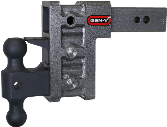 MEGA-DUTY 2.5" Shank 6" Drop 3.5K TW 32K Hitch with Dual-Ball & Pintle Lock GH-1623 - B2B Diesel and Gas Service