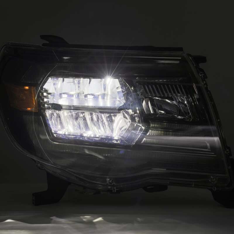 AlphaRex 05-11 Toyota Tacoma LUXX Crystal Headlights Plank Style Alpha Black w/Activation Light/DRL - B2B Diesel & Gas Service