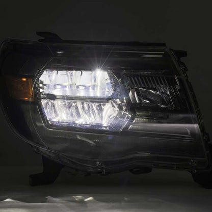 AlphaRex 05-11 Toyota Tacoma LUXX Crystal Headlights Plank Style Alpha Black w/Activation Light/DRL - B2B Diesel & Gas Service