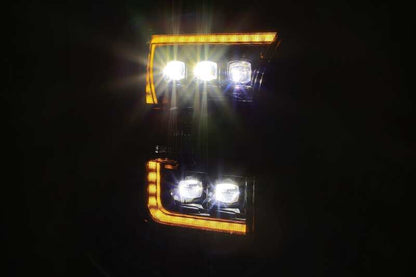 AlphaRex 17-20 Ford Raptor NOVA LED Proj Headlights Plank Style Alpha Black w/Activ Light/Seq Signal - B2B Diesel & Gas Service