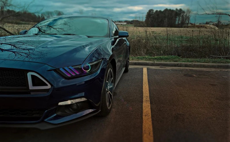 Oracle 15-17 Ford Mustang V6/GT/Shelby Dynamic DRL w/ Halo Kit - ColorSHIFT - Dynamic - B2B Diesel & Gas Service