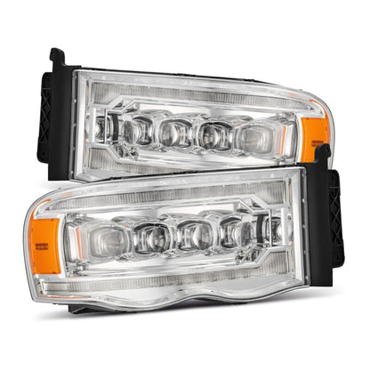 AlphaRex 02-05 Dodge Ram 1500 NOVA LED Proj Headlights Plank Style Chrome w/Activ Light/Seq Signal - B2B Diesel & Gas Service