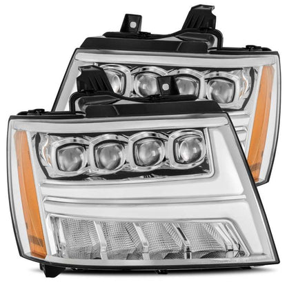 AlphaRex 07-13 Chevy Avalanche NOVA LED Proj Headlights Plank Style Design Chrome w/Activ Light/DRL - B2B Diesel & Gas Service