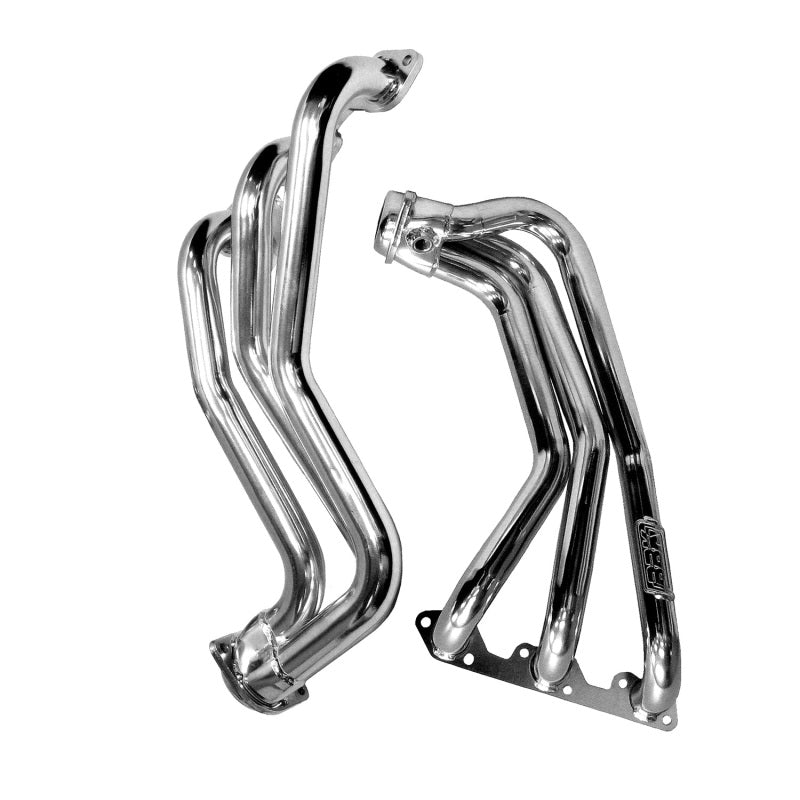BBK 07-11 Jeep 3.8 V6 Long Tube Exhaust Headers And Y Pipe And Converters - 1-5/8 Silver Ceramic - B2B Diesel & Gas Service