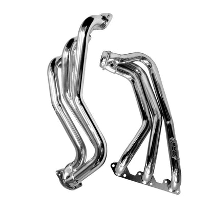 BBK 07-11 Jeep 3.8 V6 Long Tube Exhaust Headers And Y Pipe And Converters - 1-5/8 Silver Ceramic - B2B Diesel & Gas Service