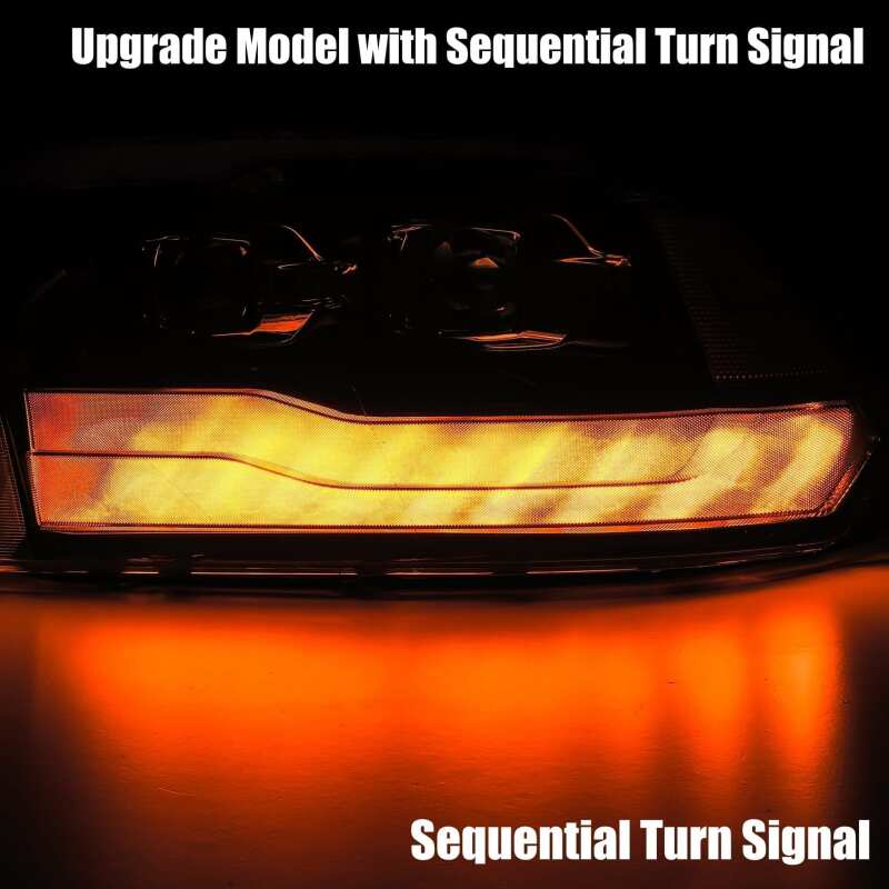 AlphaRex 09-18 Dodge Ram 1500HD PRO-Series Projector Headlights Plank Style Black w/Seq Signal/DRL - B2B Diesel & Gas Service