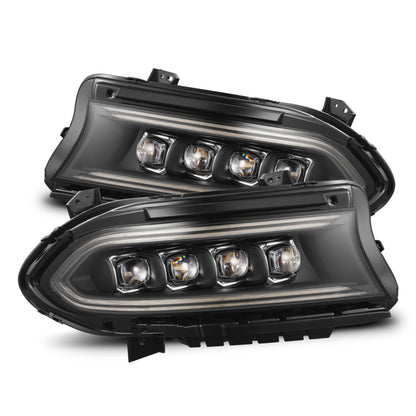 AlphaRex 15-23 Dodge Charger NOVA-Series LED Proj Headlights Blk w/Activtn Light & Seq.Sig / SB DRL - B2B Diesel & Gas Service