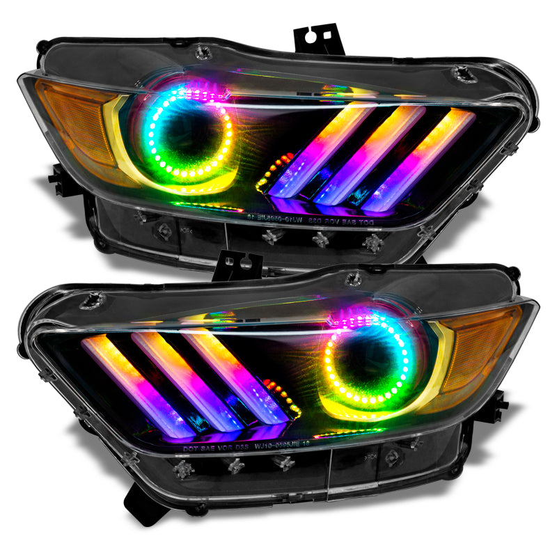Oracle 15-17 Ford Mustang V6/GT/Shelby Dynamic DRL w/ Halo Kit - ColorSHIFT - Dynamic - B2B Diesel & Gas Service