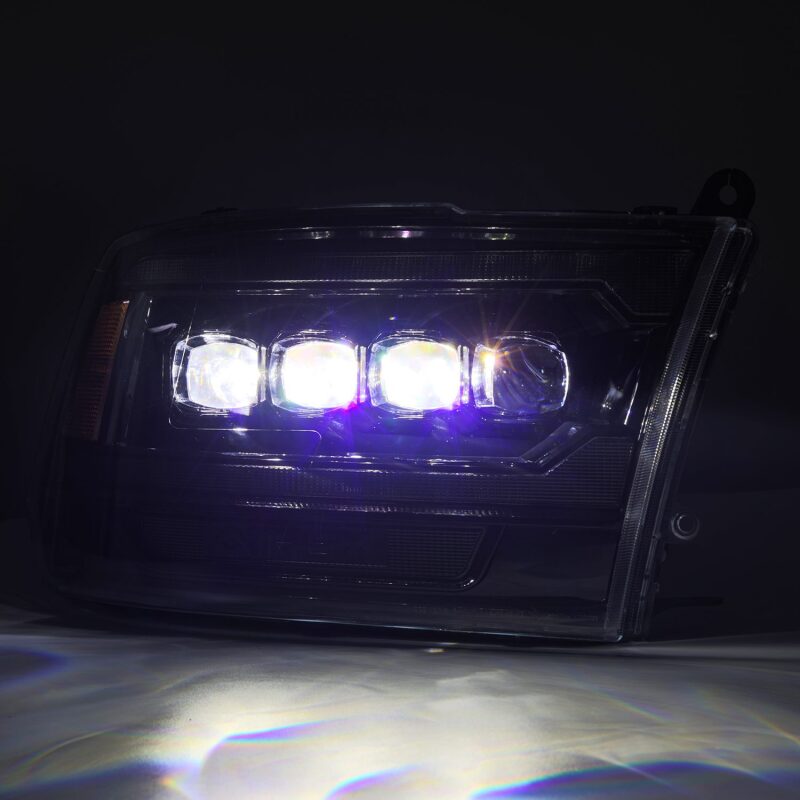 AlphaRex 09-18 Ram 2500 NOVA LED Proj Headlights Plank Style Alpha Blk w/Activ Light/Seq Signal/DRL - B2B Diesel & Gas Service