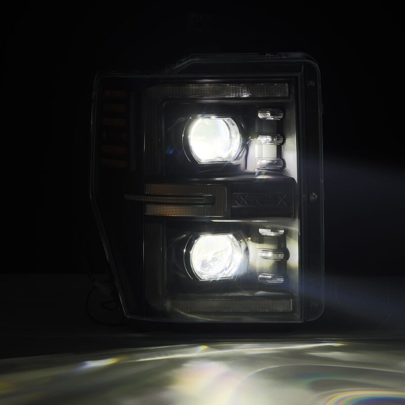 AlphaRex 08-10 Ford F250-550 LUXX-Series LED Projector Headlights Black w/Activ Light/Seq Signal - B2B Diesel & Gas Service