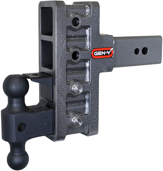 MEGA-DUTY 3" Shank 6" Offset Drop 3.5K TW 32K Hitch with Dual-Ball & Pintle Lock GH-2024 - B2B Diesel and Gas Service
