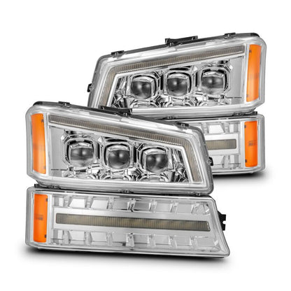 AlphaRex 03-06 Chevy Silverado 1500/2500HD/3500HD/Avalanche Chrome NOVA LED Proj Headlights - B2B Diesel & Gas Service