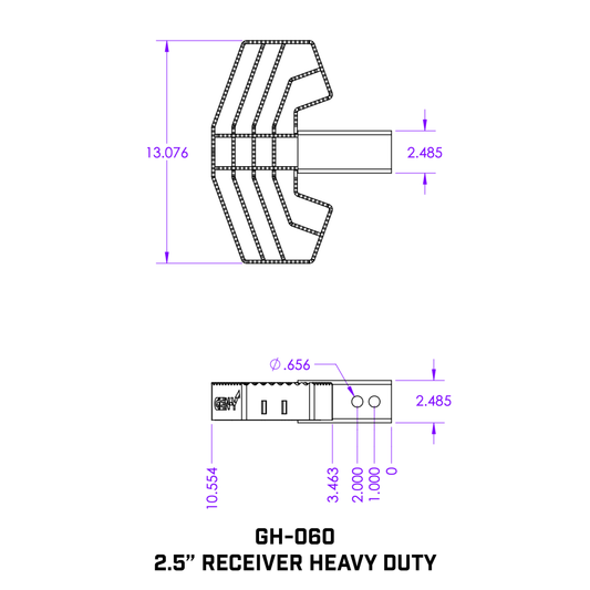 2.5" Shank Serrated Hitch Step 500lb Capacity GH-060 - B2B Diesel and Gas Service