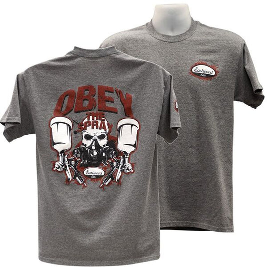 Eastwood Obey The Spray Red on Dark Gray T-Shirt Large 