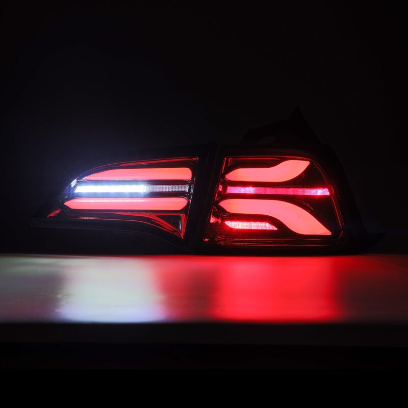 AlphaRex 17-22 Tesla Model 3 PRO-Series LED Tail Lights Jet Black w/Seq Sig - B2B Diesel & Gas Service