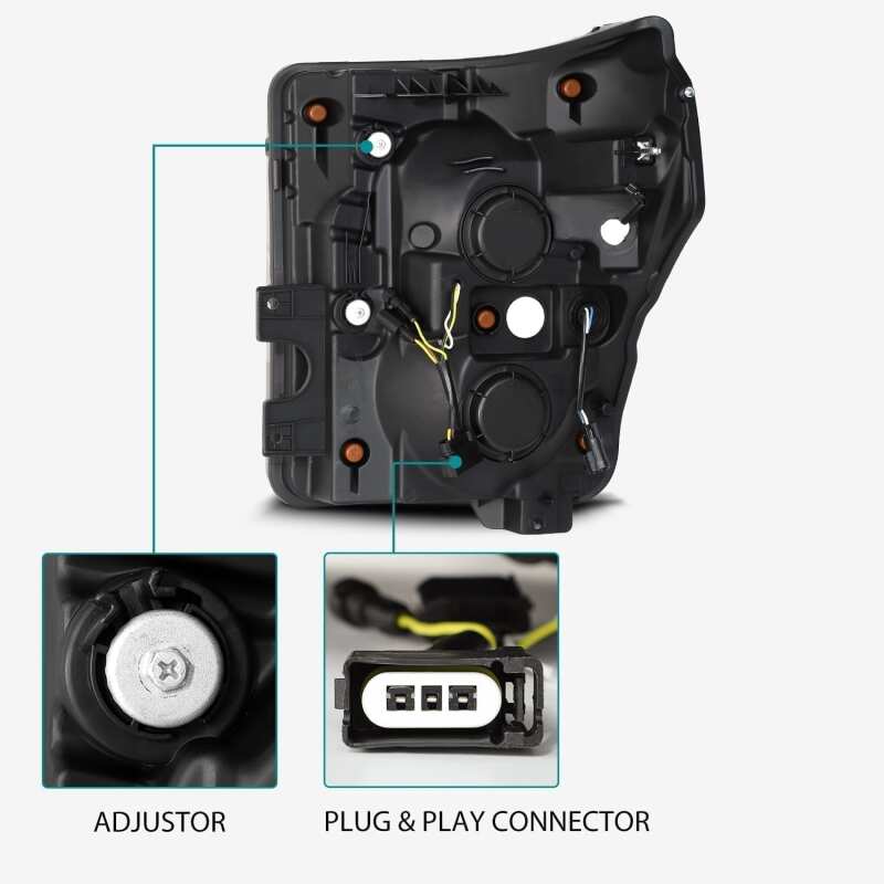 AlphaRex 11-16 Ford F-350 SD LUXX LED Proj Headlights Plank Style Alpha Blk w/Activ Light/Seq Signal - B2B Diesel & Gas Service